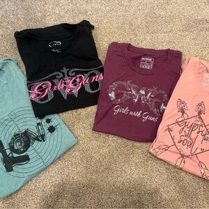 Girls with Guns Short Sleeve Tee lot - Black, Purple, Teal, Pink